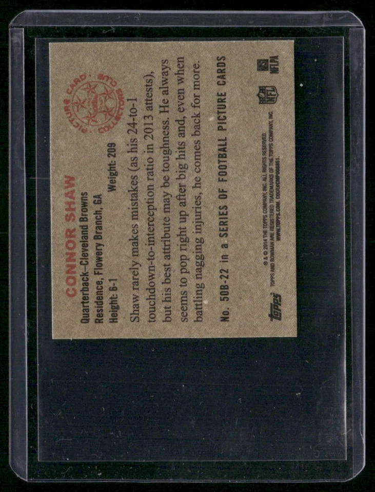 2014 Bowman #50B-22 Connor Shaw Mini - Image 2 of 2