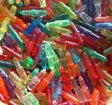 Vintage 1980's - 90's Lite Brite Pegs 7/8 Inch Bag of 100 Mixed Colors