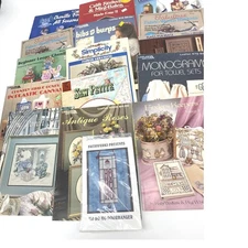 Vintage Craft Patterns Lot Leisure Arts Crochet Knit Embroidery Needlepoint