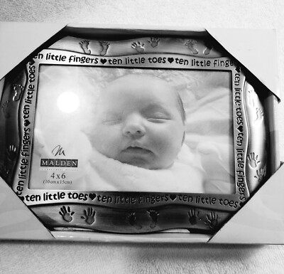BABY Picture Frame TEN LITTLE FINGERS TOES  Malden 4x6'' Photo  New in Package