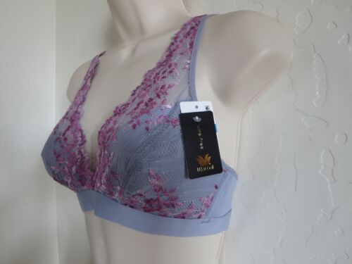 WACOAL SIZE 40 A/B/C/D #852191 EMBRACE LACE SOFT CUP NON-WIRE BRA, LILAC GRAY - Picture 2 of 7