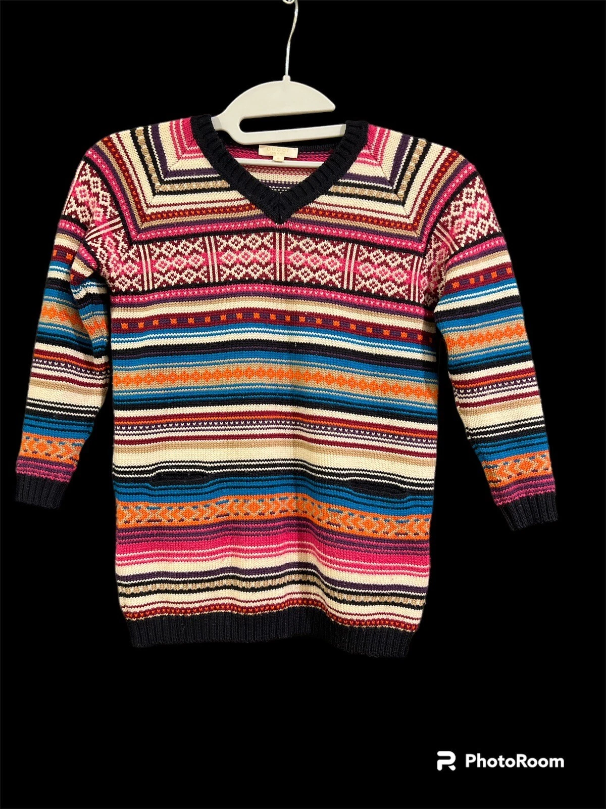 Pull CARDIGAN authentique logo GUCCI jeunes enfants GG lavande taille 5