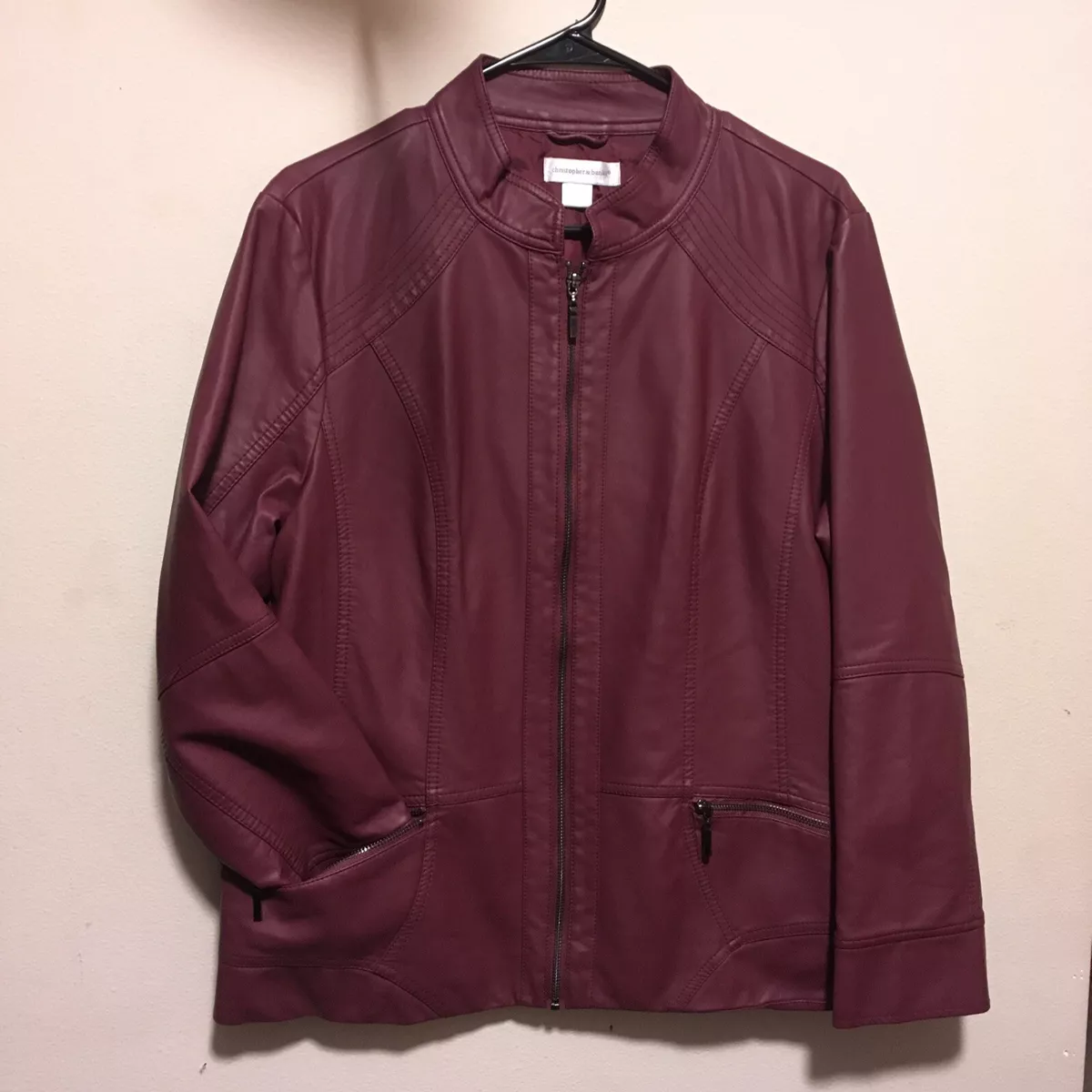 Maroon Christopher Banks Leather Jacket. Women s Large eBay