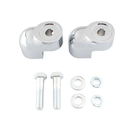 2X Chrome Motorcycle Handlebar Riser Clamp Aluminum For Honda VTX1300C 2004-2009 - Picture 5 of 9