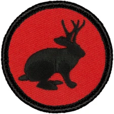 Retro Jackalope Patrol Patch - 2" Round Embroidered Patch