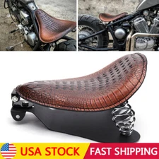 Motorcycle Alligator Solo Seat Spring W Base For Harley Sportster Chopper Bobber