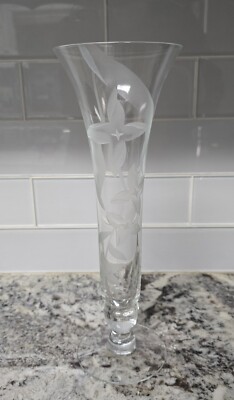 Vintage 12'' Etched Floral Vase  ︎ Signed By Noted WPA Artist, Franz Joseph Grosz