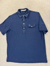 Criquet Players Short Sleeve Pocket Polo Shirt (Men's Large) Blue