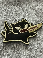 BLACK CAT 2x3 Embroidered Morale Patch Hook Backing Brand New