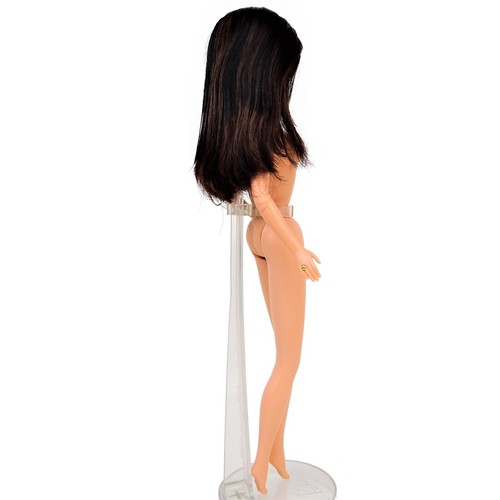 BarbieAnne Klein Doll Brunette Raven Hair Brown eyes Nude New with Stand - Picture 8 of 8