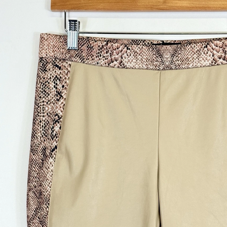 Thalia Sodi Tostado Imitación Cuero Estampado Serpiente Elastizado Leggings Pantalones Para Mujer Grandes Foto 2 de 4