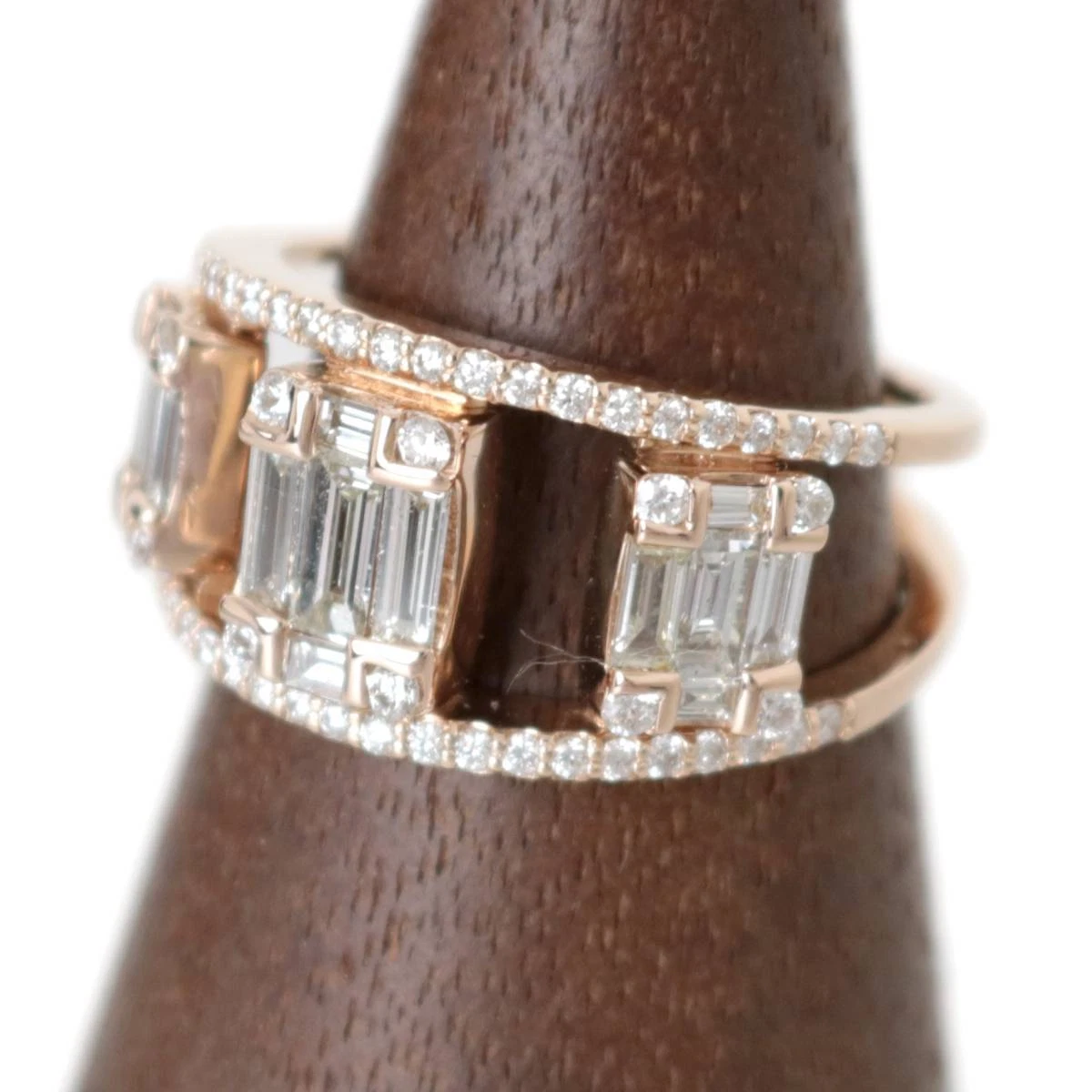 K18PG/18K Pink Gold Diamond 1.03 Engraved Design Ring No. 12 HO