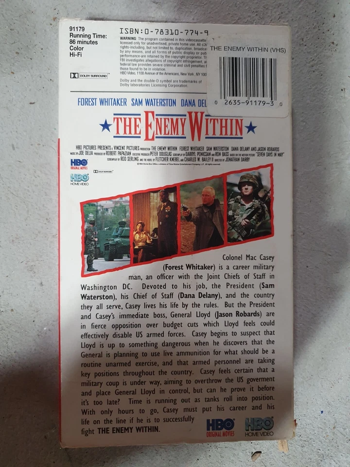 The Enemy Within (VHS, 1995) Oop Htf Rare Foto 2 de 2