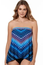 Miraclesuit Swimsuit Tankini Top Marrakech Underwire Bandini Blue 6517423 Sz 10
