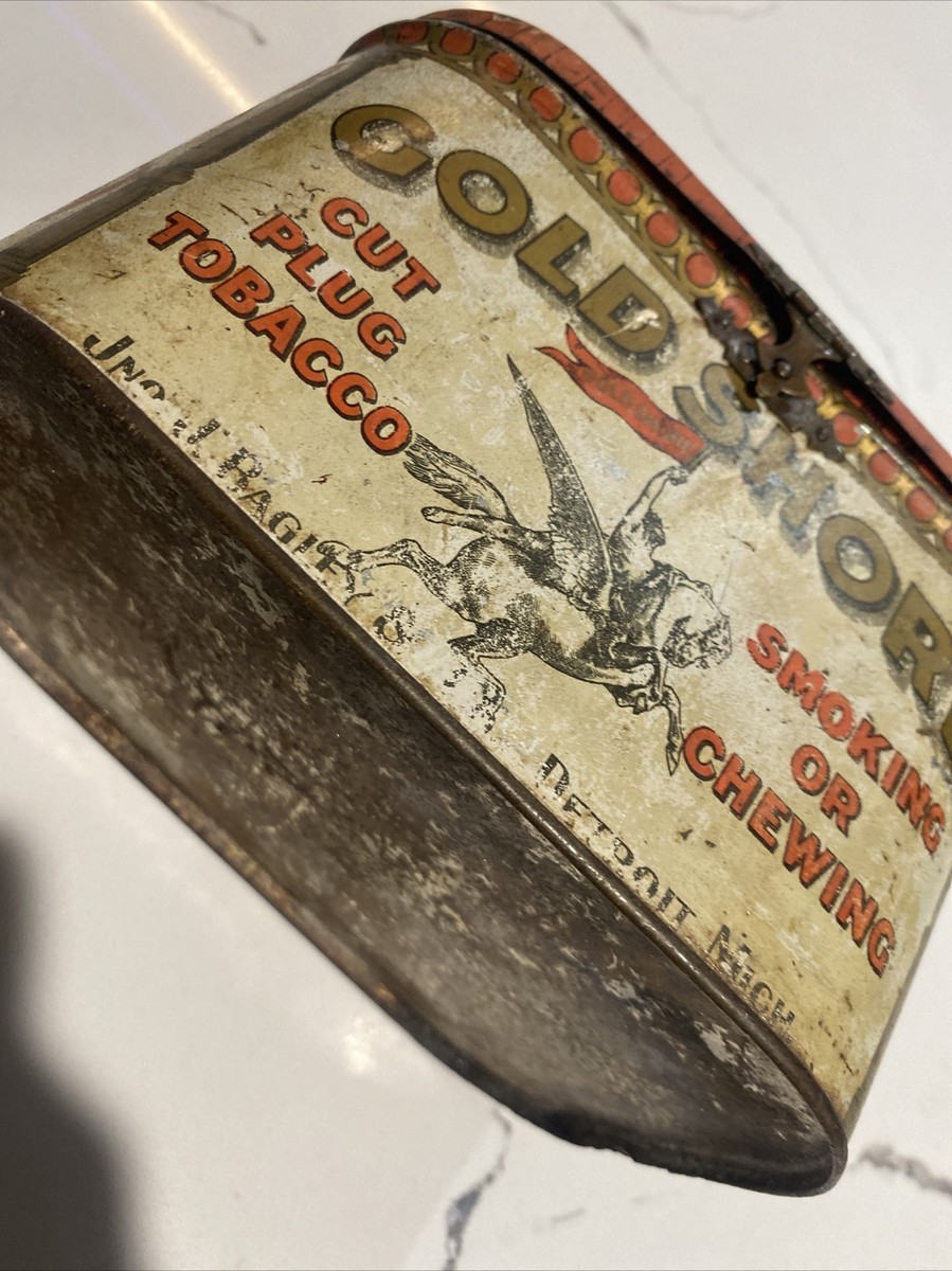 Vintage 1920s Gold Shore Chewing Tobacco Box
