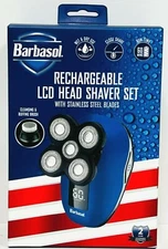 Barbasol Rechargeable LCD 5 Head Wet/Dry Electric Shaver With Stainless Blades
