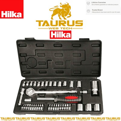 #ad HILKA 3 8 amp; 1 4quot; Drive Socket Set Metric Garage Hand Tool Case UK FREE Pamp;P GBP 16.75