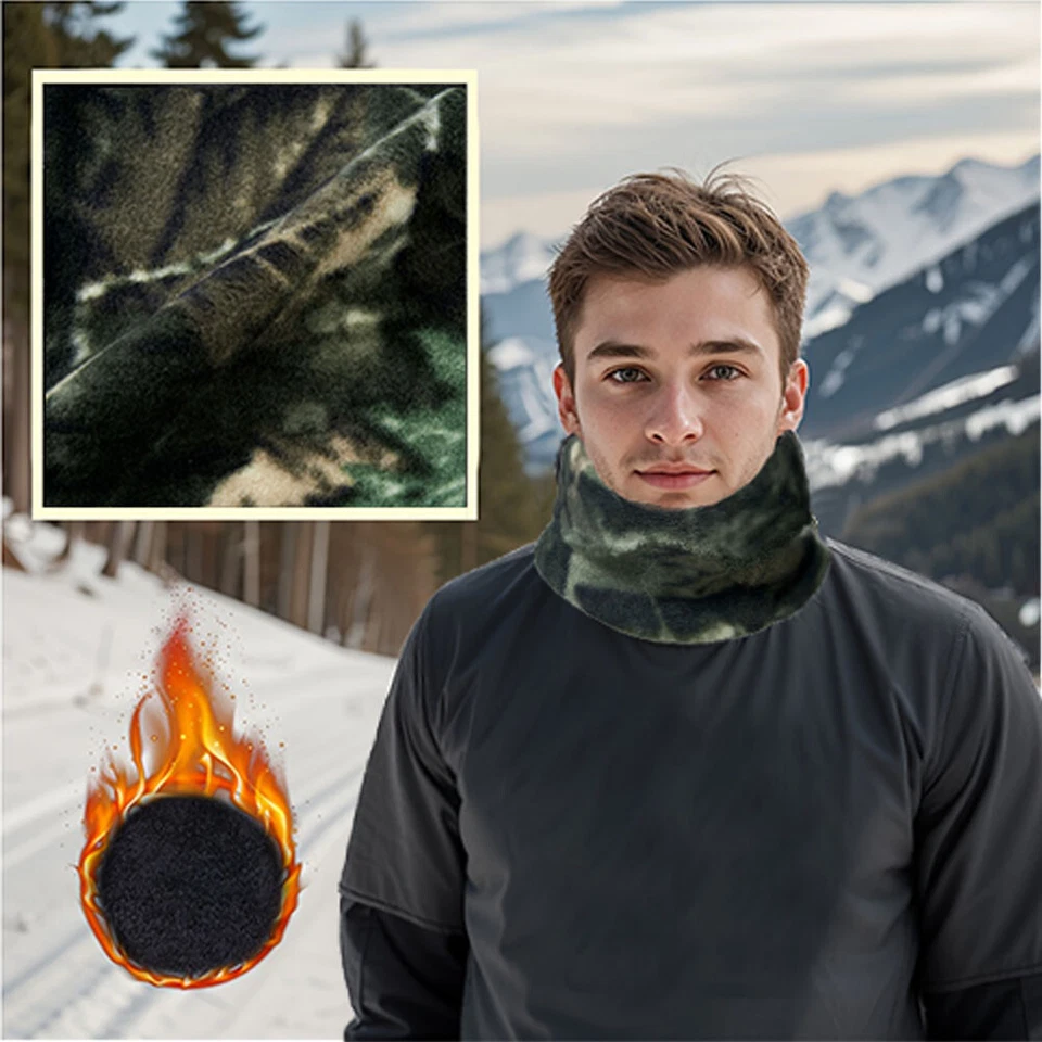 Hombres Mujeres Táctico Cuello Calentador Polaina Invierno Polar Vellón Máscara Facial Cubierta Bufandas Foto 4 de 4