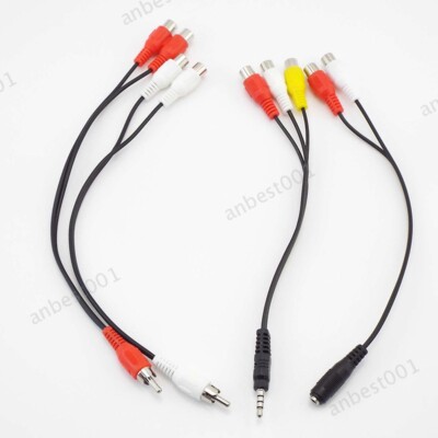 RCA 3.5mm Jack Plug Stereo Audio Cable to 2RCA Socket Female to male wire