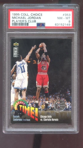 1995-96 Collector's Choice Player's Club #353 Michael Jordan PSA 8 Graded Card