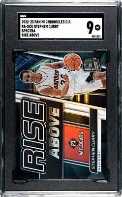 2022 Panini Chronicles Stephen Curry Spectra Rise Above SGC 9 MINT