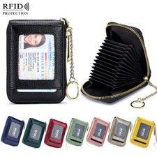 Small Genuine Leather Wallet for Women RFID Blocking Credit Card Holder Wallet