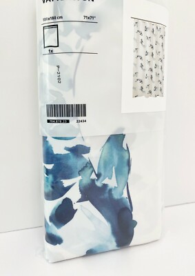 Ikea VATTENSJÖN VATTENSJON Shower Curtain, White Blue Fish 71