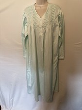 Miss Elaine Nightgown soft green XL satin outer brushed inner Dillards exclusive