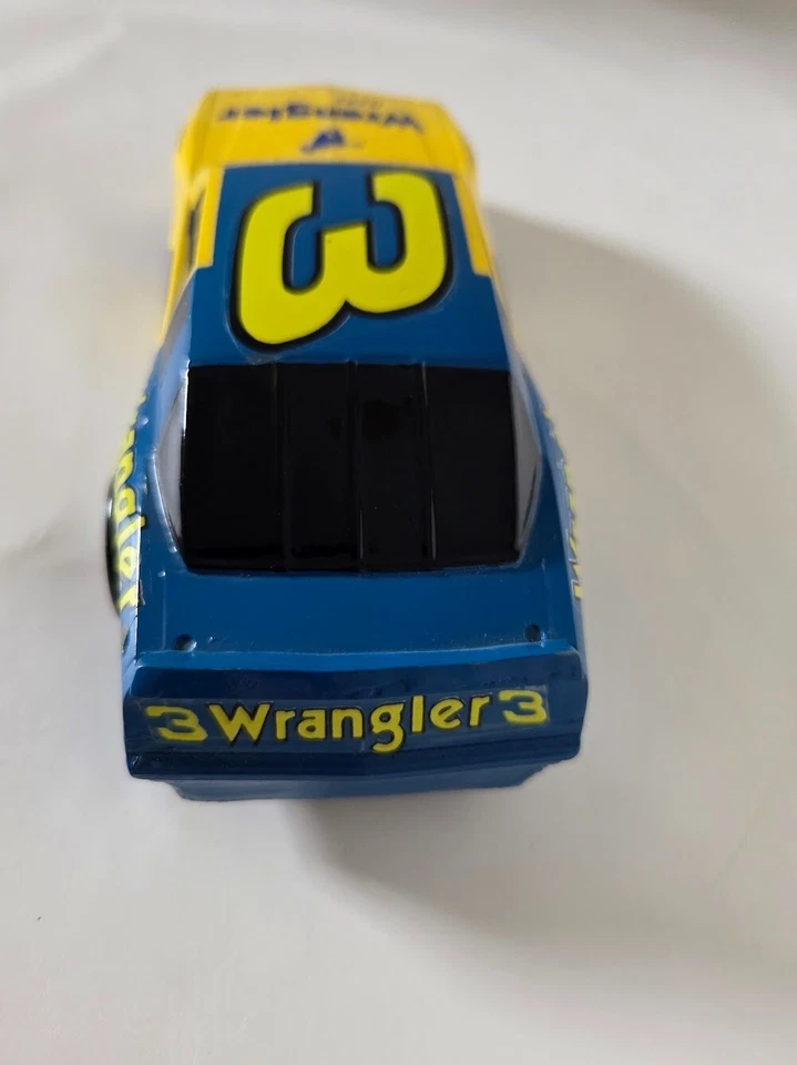 Hand Carved Wooden Wrangler Jeans #3 NASCAR Race Car Model RARE - Image 3 of 4