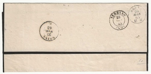 Antichi Stati (Sardegna) - Coppia 1 cent. per stampati 1861 su lettera per Meina - Picture 2 of 2