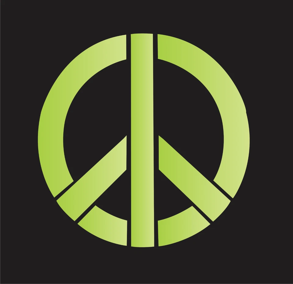 Stencils Joanie Peace Sign Stencil Hippie Love 70's Symbol DIY Wall Art T-shirt - Image 3 of 4