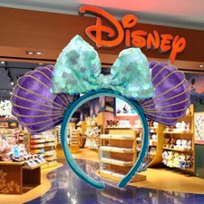 Disney. Parks Minnie Ears Limited Party Mermaid Ariel Purple Iridescent Headband