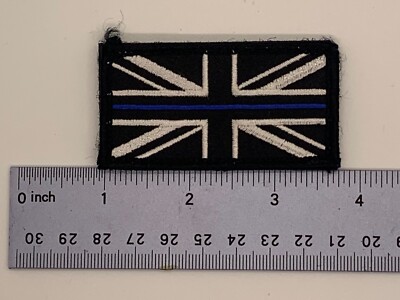 Thin Blue Line Union Jack Flag Patch UK Police Patch - Embroidered NEW ...