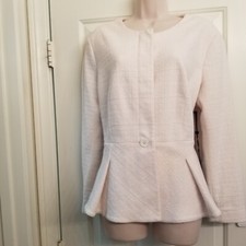 DKNY Brand Blazer Jacket Blush Barely Pink Undertone White SZ 16 NWT