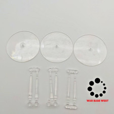 Lot Of 3 60mm Large Round Flying Bases + Stems Used For Warhammer 40K & AoS