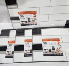 Smart Tiles Oslo White Vinyl Peel and Stick Tile (lot of 4-2 pks) SM1135G-02-QG
