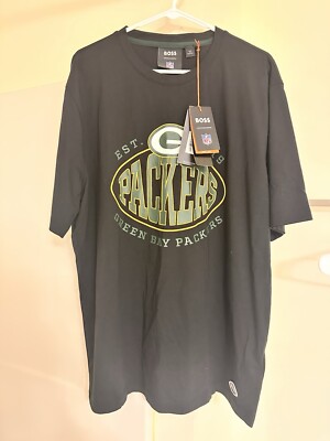 NWT Genuine Boss Hugo NFL Greenbay Packers Logo Men T-shirt