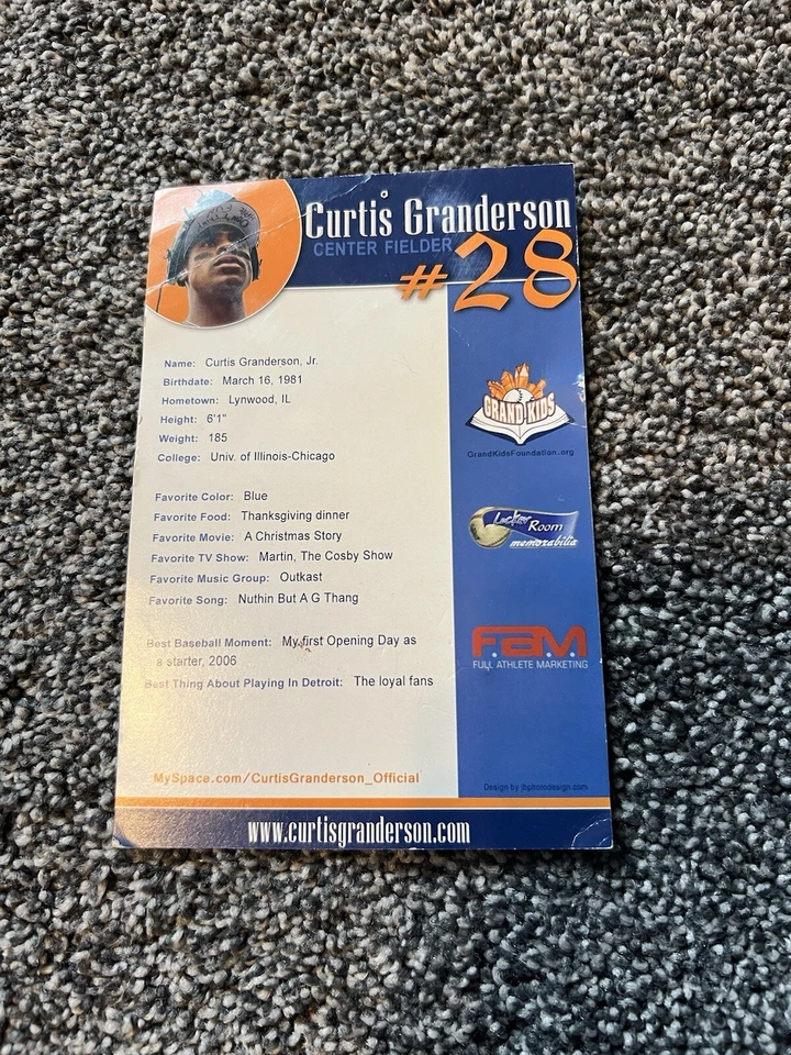 Curtis Granderson Autographed Player Card - Image 2 of 2