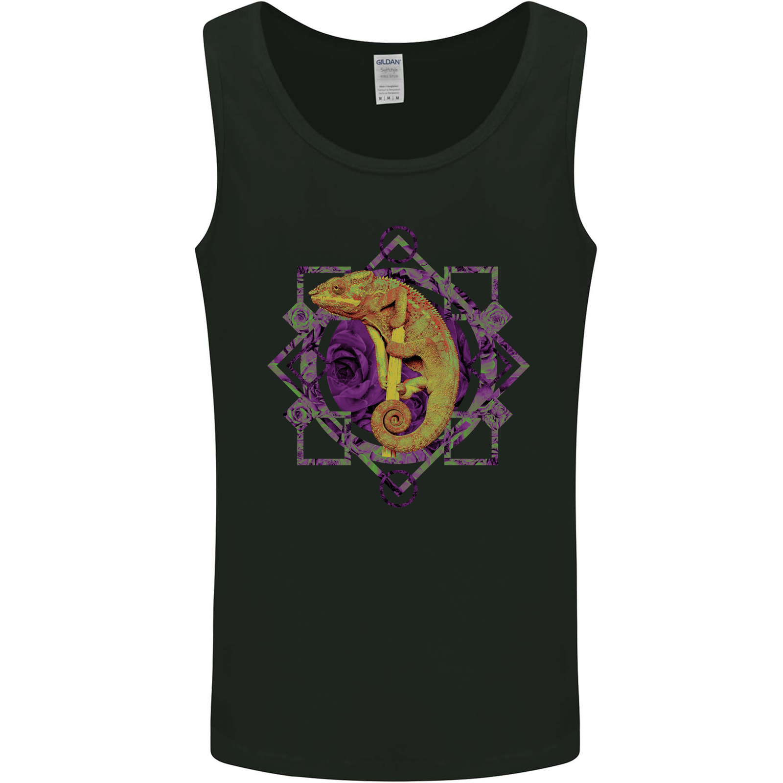 A Geometric Chameleon Mens Vest Tank Top