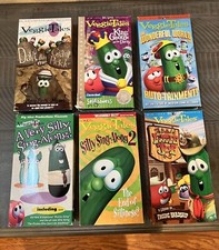 LOT 6 VHS , VeggieTales King George  Ducky, Little Joe Lesson In Hardship, HTF
