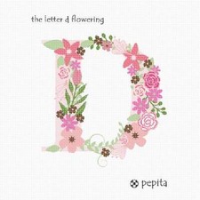 The Letter D Flowering Needlepoint Kit or Canvas