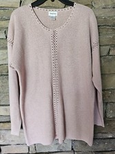Neiman Marcus Ladies Sweater Linen  Cotton Rose Mauve Sz L