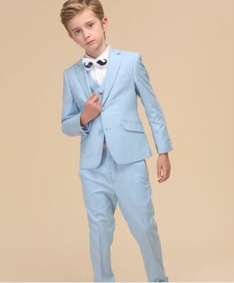 Boys 3pc Light Blue Suits Wedding Christening Pageboy Formal