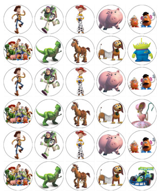 30x Toy Story Cupcake Topper Essbar Waffelpapier Fee Kuchen Topper