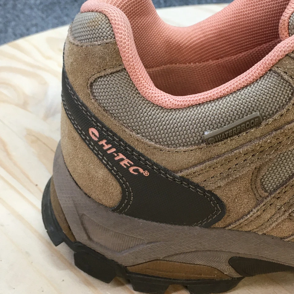 Zapatos Hi Tec para Mujer 10 Altos Exterior Caminar Tenis Marrón Melocotón Cuero Con Cordones Foto 2 de 4