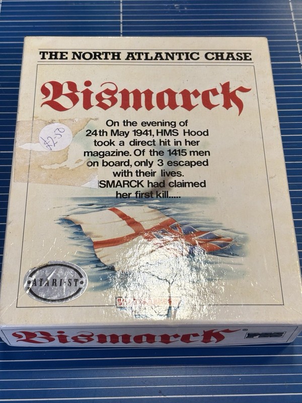 BISMARCK Game - Wargamers Series - Atari ST - COMPLETE & BOXED