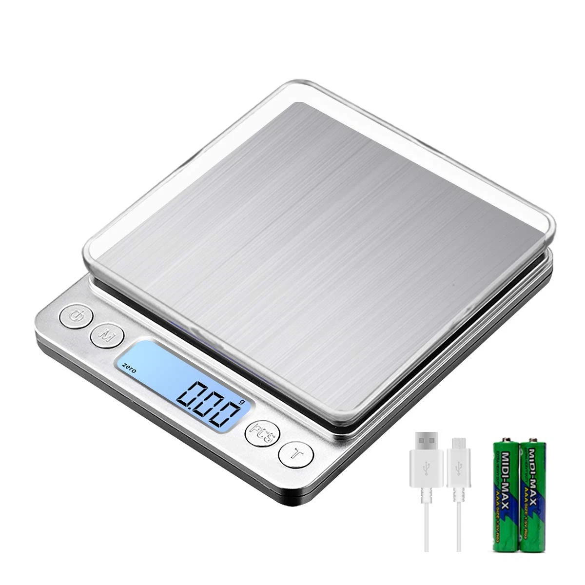 1kg/0.01g USB Charging Fine Scale Digital Kitchen Scale, High Precision Gram Scale...