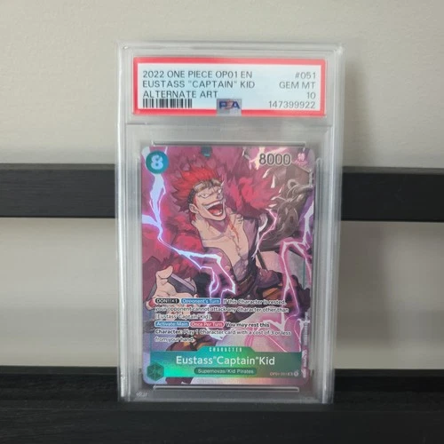 Pre-errata 2022 One Piece Eustass "Captain" Kid OP01-051 Alternate Art PSA 10