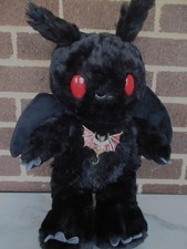 Build-A-Bear MothMan 16" Plush  Big Rhinestone Bat Brooch