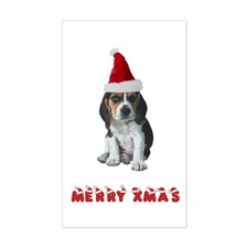 CafePress Beagle Christmas Rectangle Bumper Sticker Car Decal (408814438)
